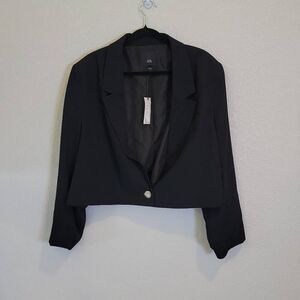 River Island Women's Plus Black Cropped Blazer Size 26